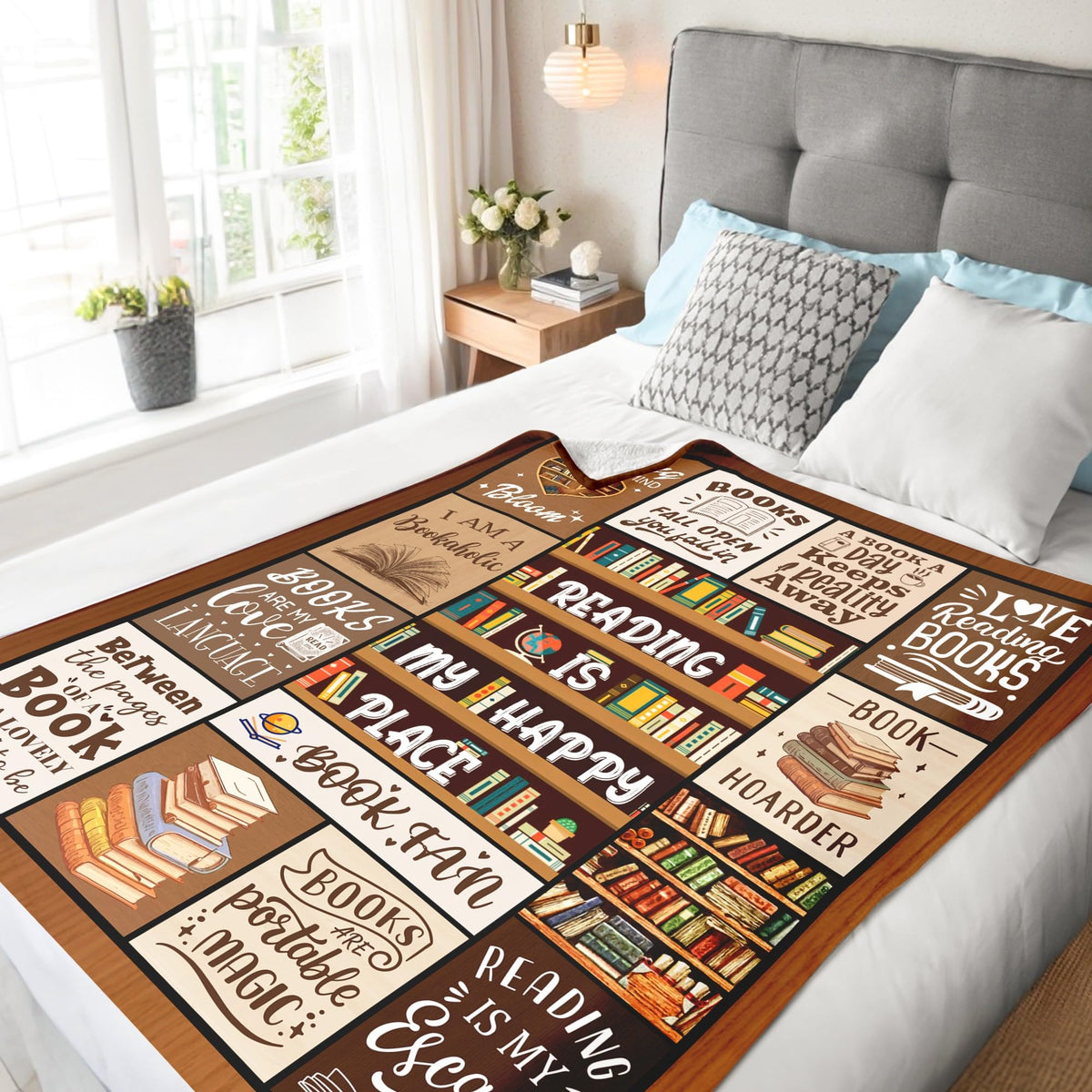 BAOERN Librarian Gift Blanket wrapped, ideal present for book lovers and students.