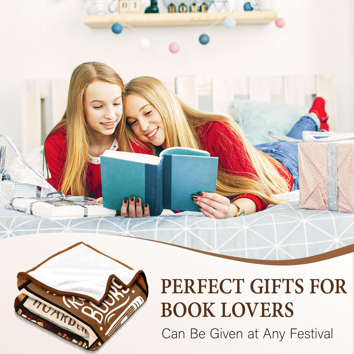 BAOERN Reading Blanket cozy on couch, perfect for relaxing with a favorite book.