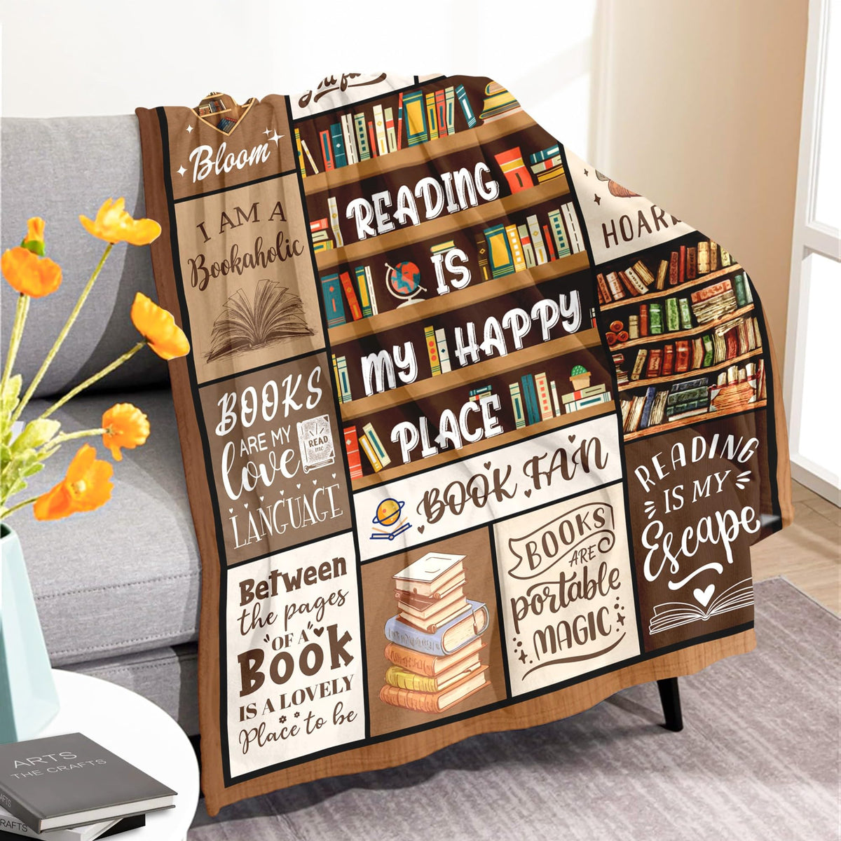 BAOERN Reading Nook Blanket, enhances cozy study corners.
