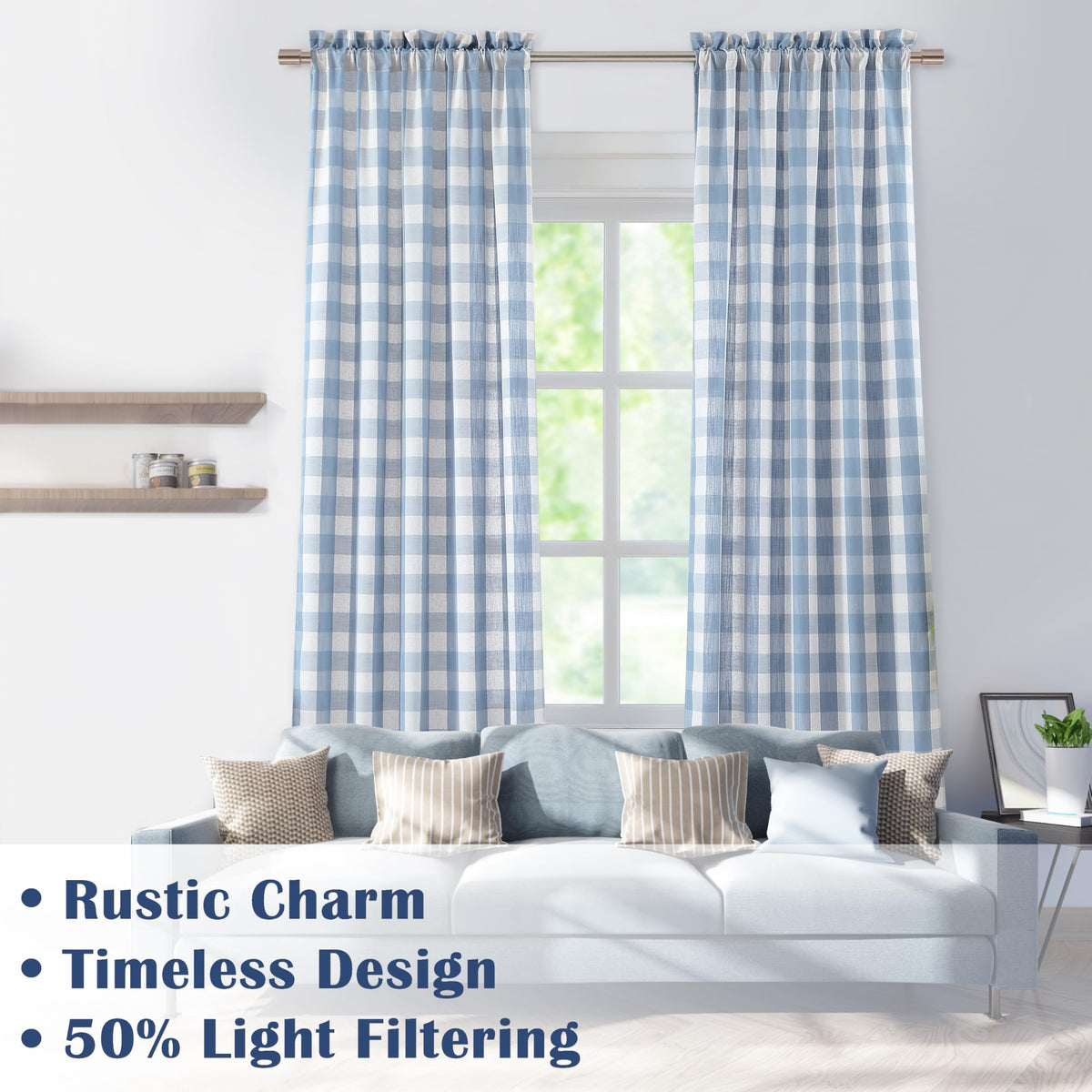 Bapawfish 40x84 curtain panel for easy window dressing.