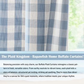 Bapawfish beige-dusty-blue fabric creates versatile farmhouse style.