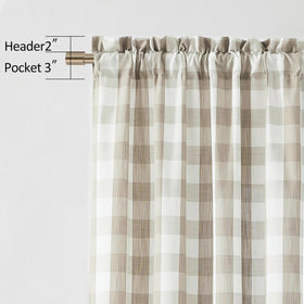 Bapawfish premium fabric curtain offers durable, breathable coverage with classic plaid