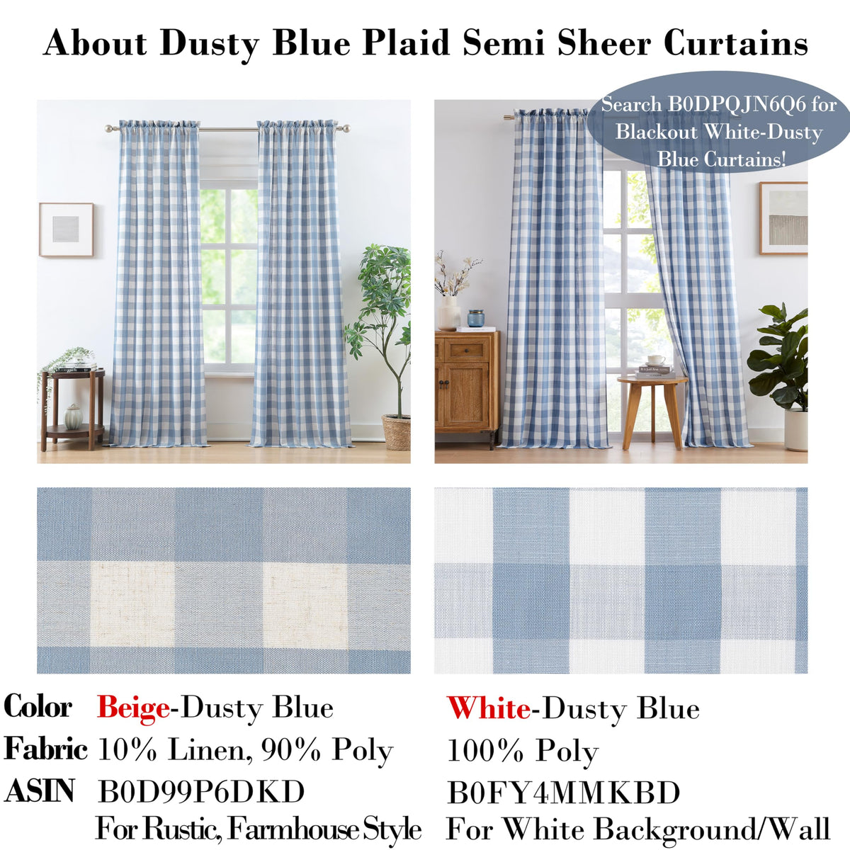 Bapawfish rod-pocket curtains offer soft light filtering for living rooms.