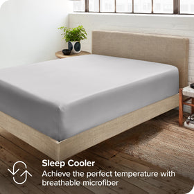 All-season comfort feel of Bare Home sheets in a bedroom setup.