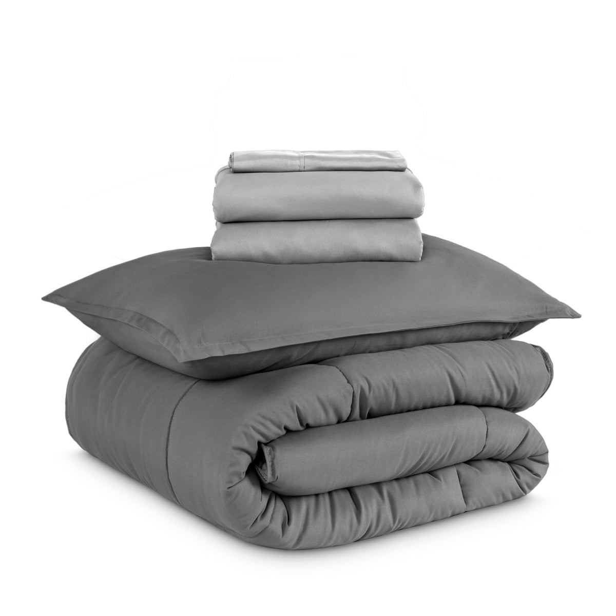 Bare Home bed-in-a-bag comforter set twin-xl grey provides year-round softness.