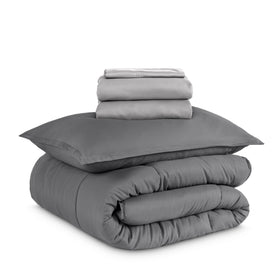 Bare Home bed-in-a-bag comforter set twin-xl grey provides year-round softness.