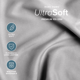 Bare Home pillow sham grey adds subtle piping-edge elegance.