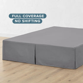 Soft gray tone enhances a modern, calm bedroom vibe.