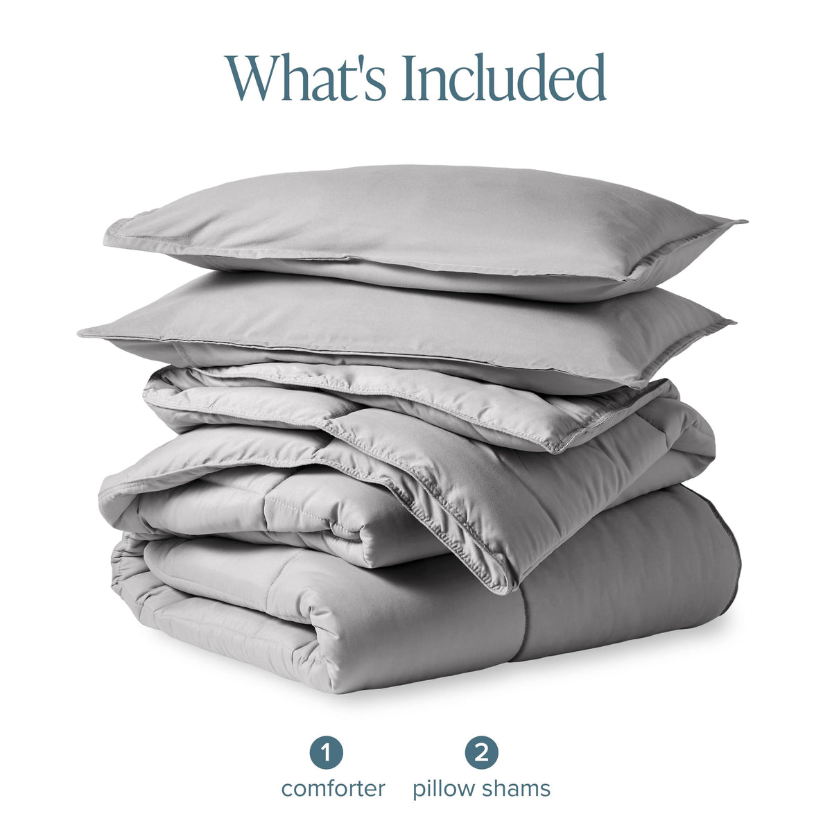 Bare Home queen-size comforter measures 90 by 90 inches for full coverage