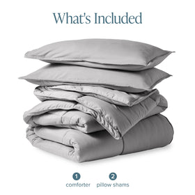 Bare Home queen-size comforter measures 90 by 90 inches for full coverage