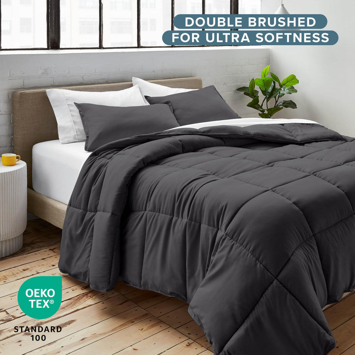Bare Home comforter set all-season warmth visual for year-round use.