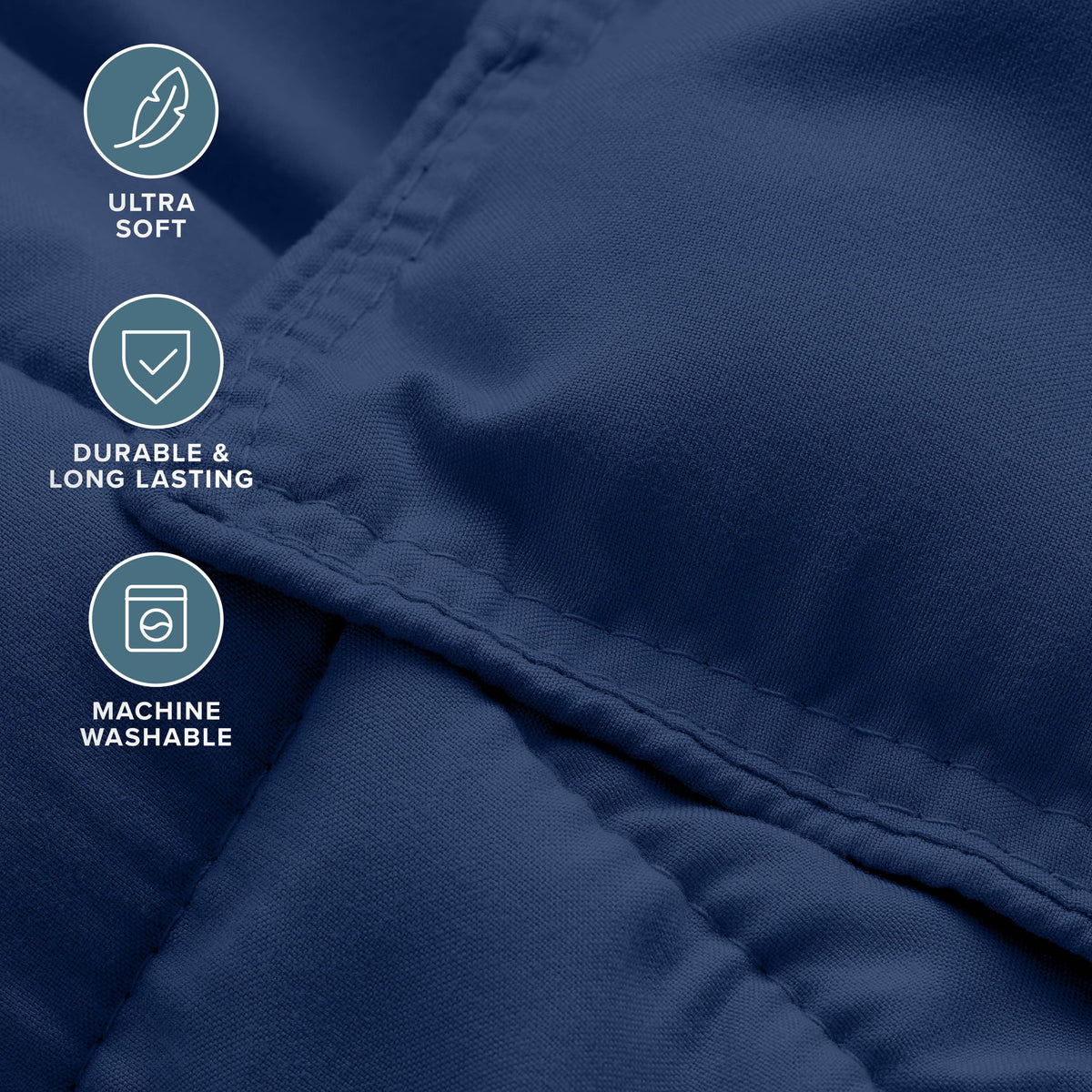 Comforter on a bed demonstrates generous queen-size coverage by Bare Home