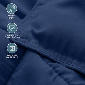 Comforter on a bed demonstrates generous queen-size coverage by Bare Home