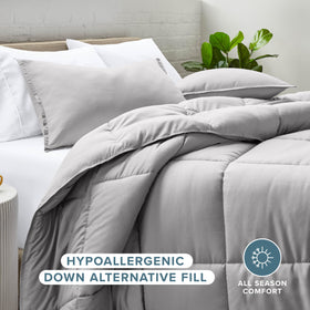 Bare Home queen comforter with goose down alternative for allergy-friendly softness