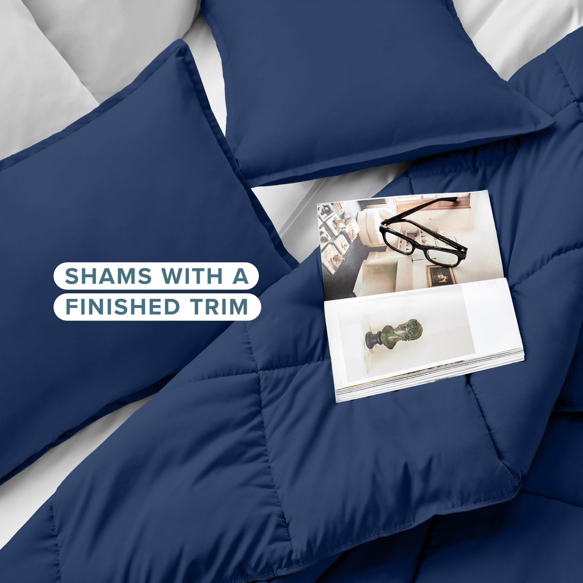Bare Home pillow shams close-up matching the comforter for a complete set