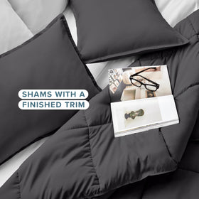 Bare Home comforter set shows two included shams for complete bed setup.