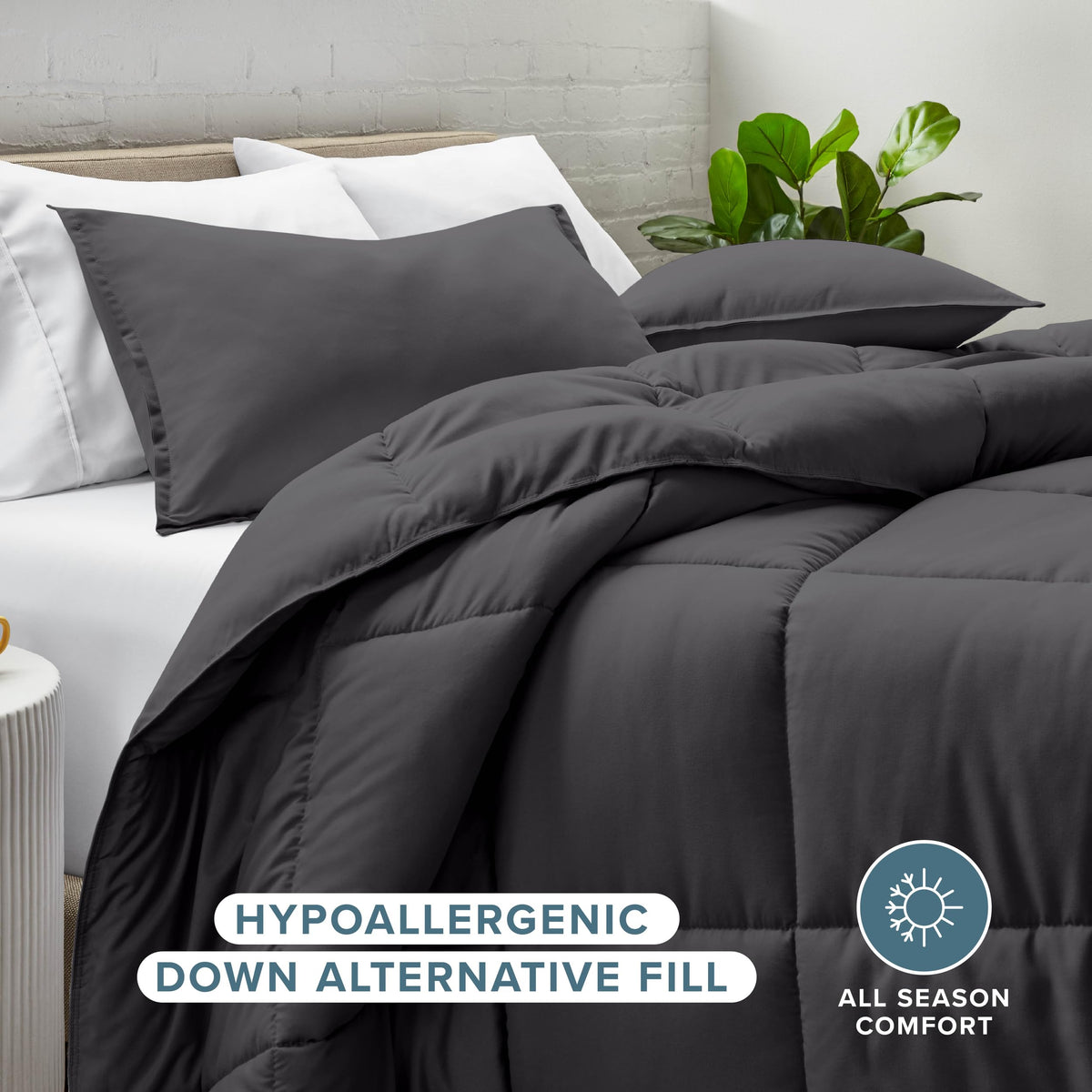 Bare Home comforter set ultra-soft fabric close-up highlighting plush touch.