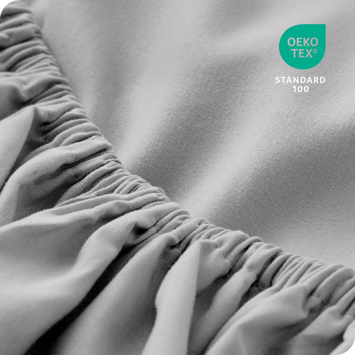 Elasticized corners securing Bare Home sheet around a tall mattress.