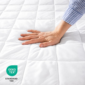 Bare Home deep-pocket fitted sheet fits mattresses up to 15 inches for a secure grip.