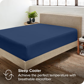 Easy-care machine washable sheets simplify laundry routines.