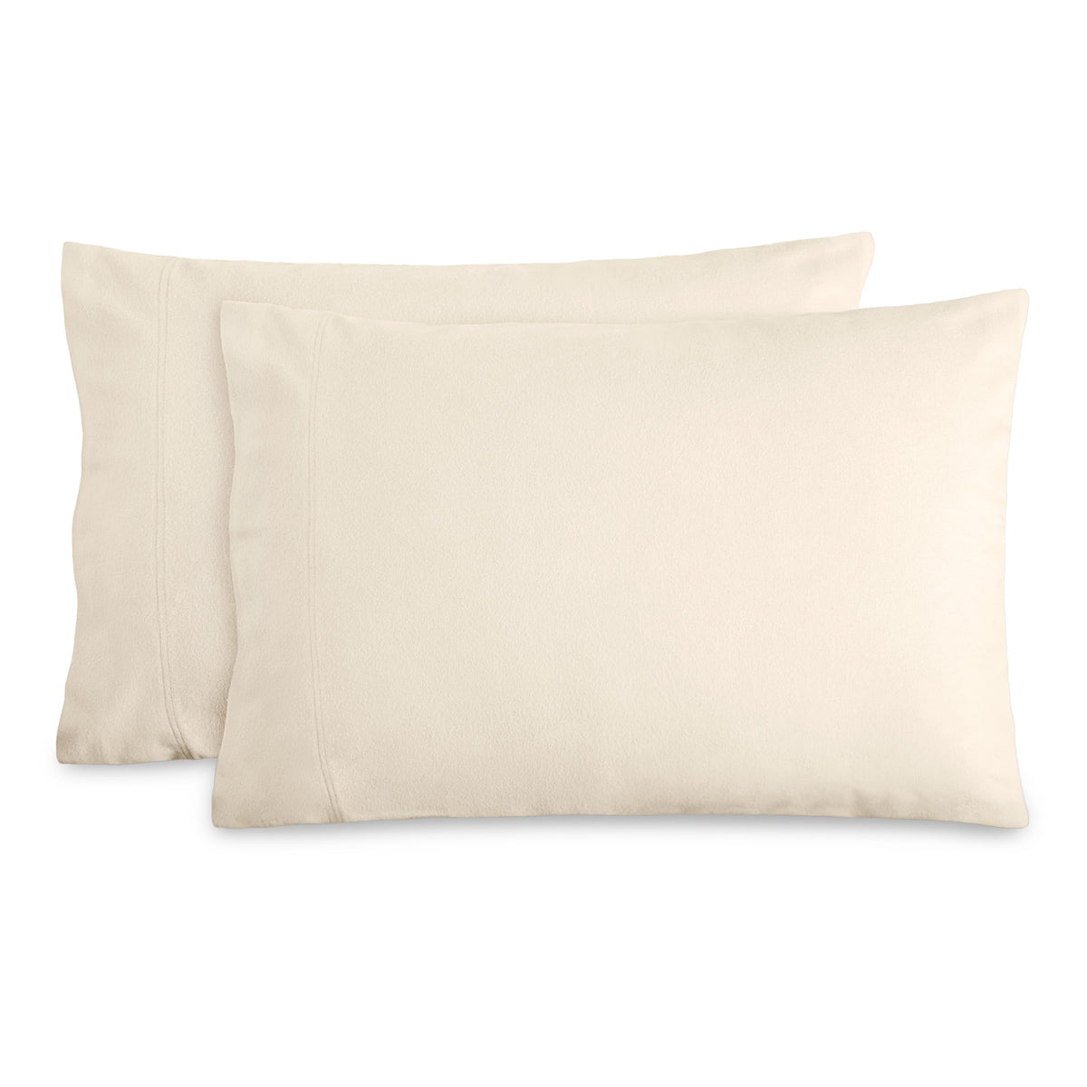 Bare Home flannel king pillowcase set in sand, folded to reveal soft, inviting texture