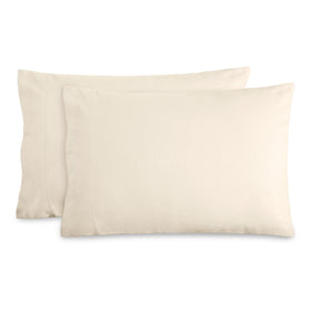 Bare Home flannel king pillowcase set in sand, folded to reveal soft, inviting texture