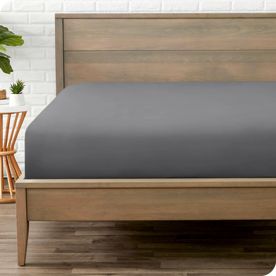 Bare Home Full Size Fitted Sheet ultra-soft microfiber texture for plush nightly comfort.