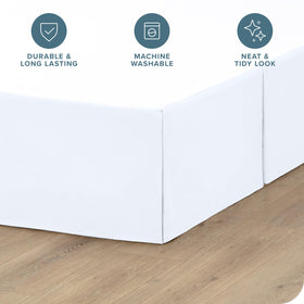 Bare Home bed skirt with 15-inch drop, drapes smoothly for a tailored finish