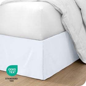 Bare Home bed skirt hides under-bed storage while keeping the room tidy