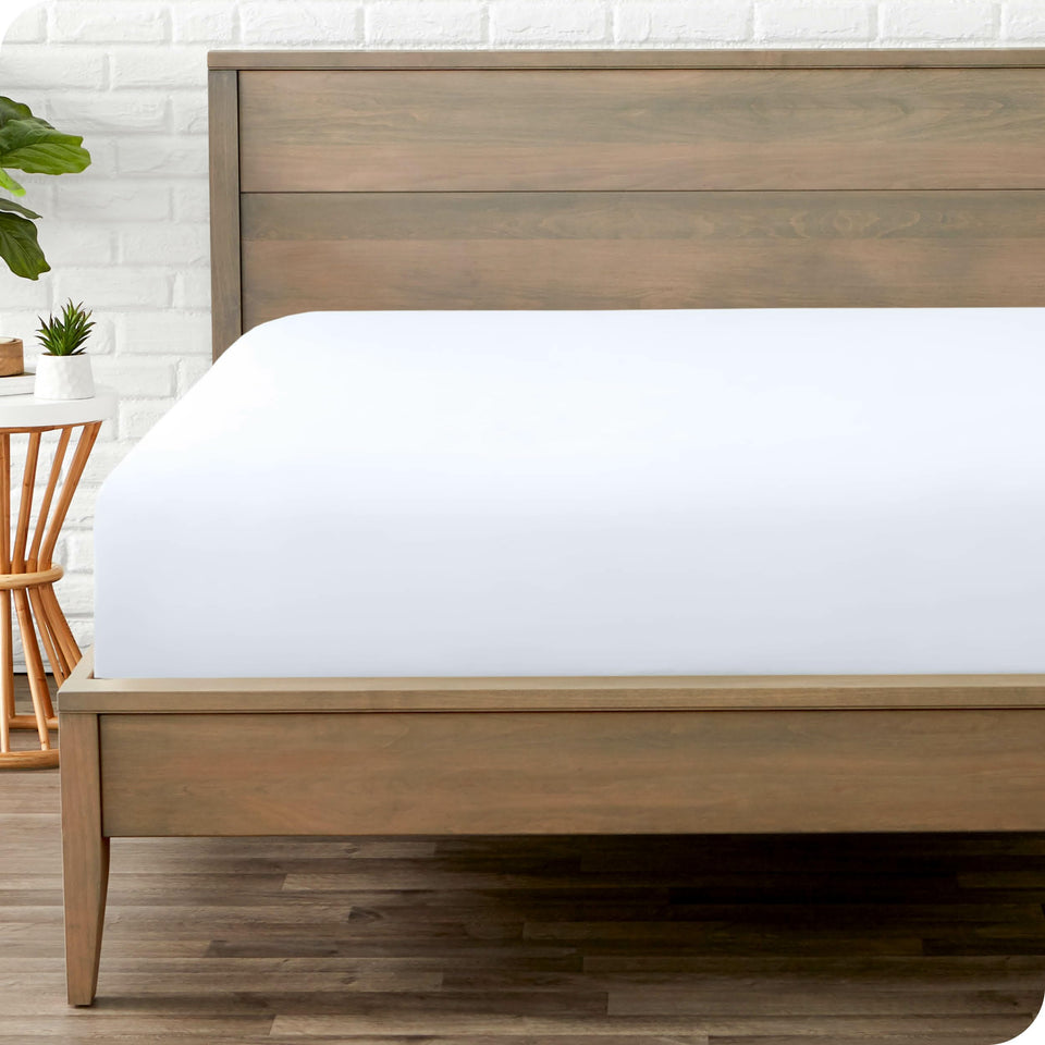 Bare Home king fitted sheet with deep pocket fits 6-15 inch mattresses securely.