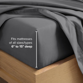 Bare Home King Sheet Set elastic edge shows all-around stretch