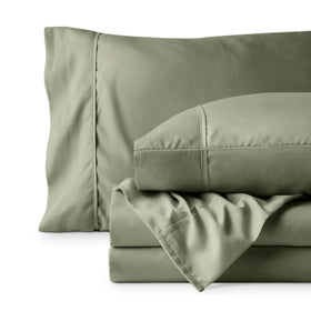 Bare Home king sheet set easy care label emphasizes machine washability.