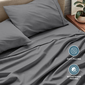 Bare Home King Sheet Set care shot emphasizes machine-washable convenience