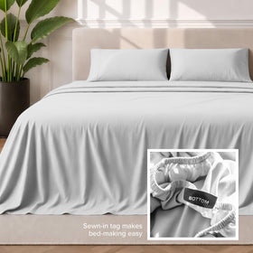Bare Home fabric texture close-up emphasizes lightweight, breathable microfiber.