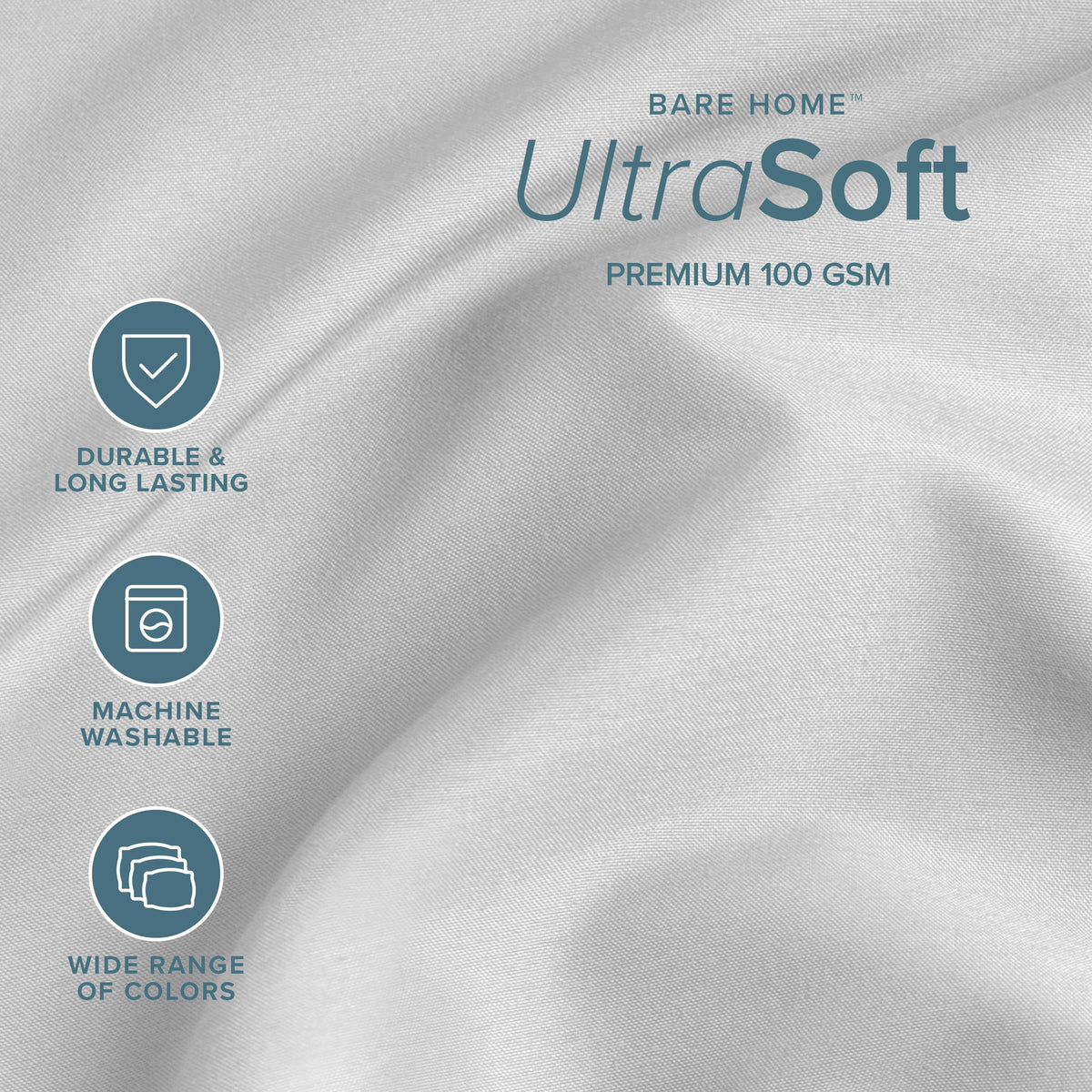 Bare Home king pillowcases display smooth finish for pillow protection and comfort.