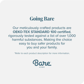 Bare Home OEKO-TEX-certified label signifying safety standards