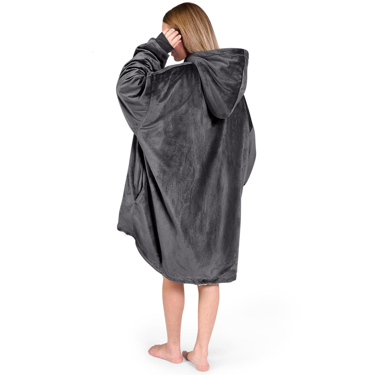 Bare Home oversized hoodie with plush hood for extra warmth during movie nights.