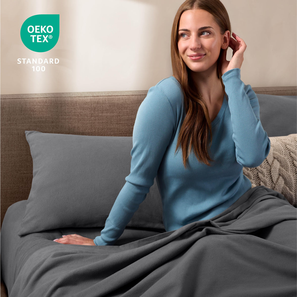 Bare Home pillowcase machine-washable for easy daily care.