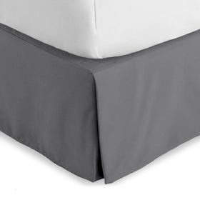 Bare Home queen bed skirt with 15-inch drop hides under-bed storage neatly.