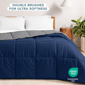Bare Home comforter with box stitch construction keeps filling in place.