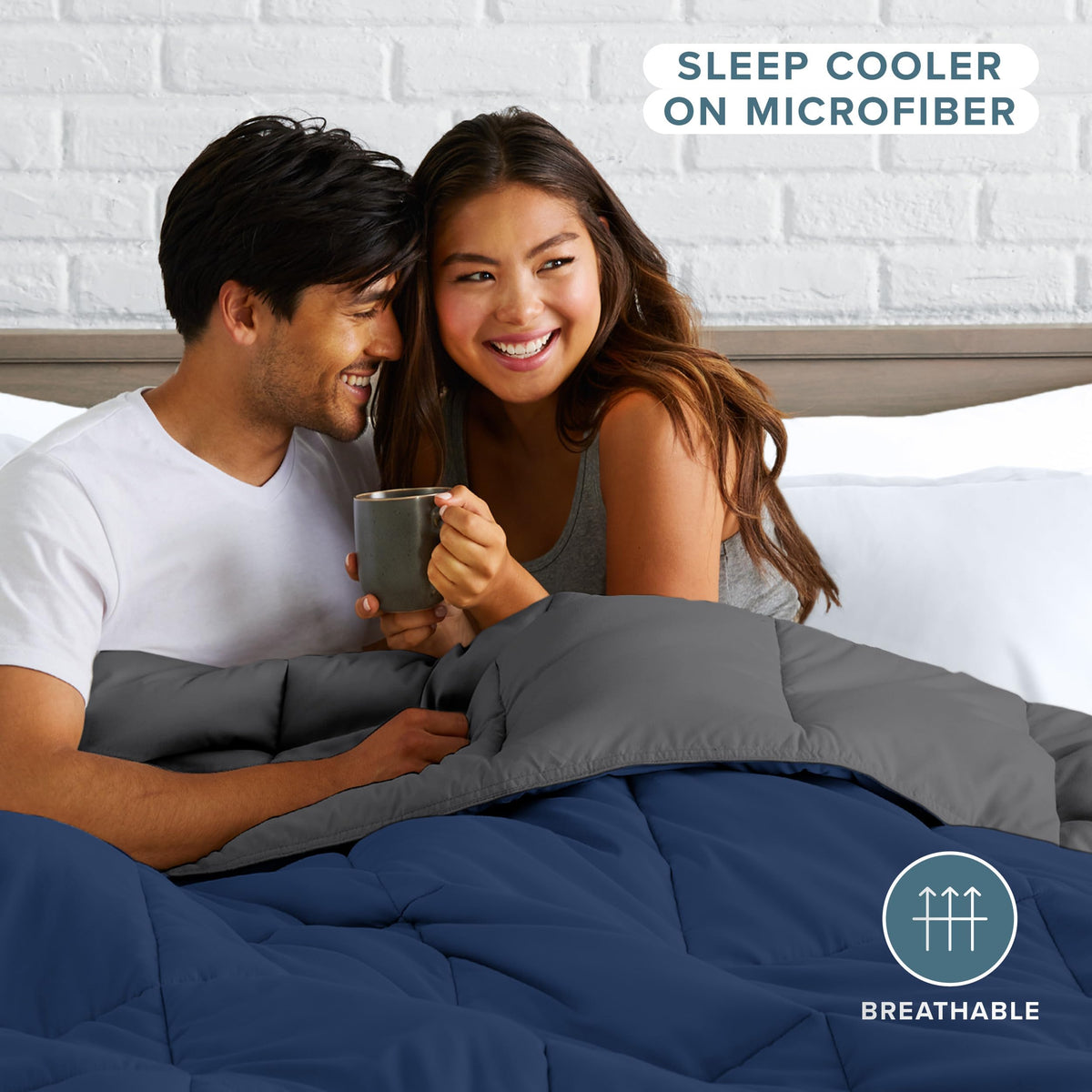 Bare Home comforter wrinkle and fade resistant for lasting neat appearance.