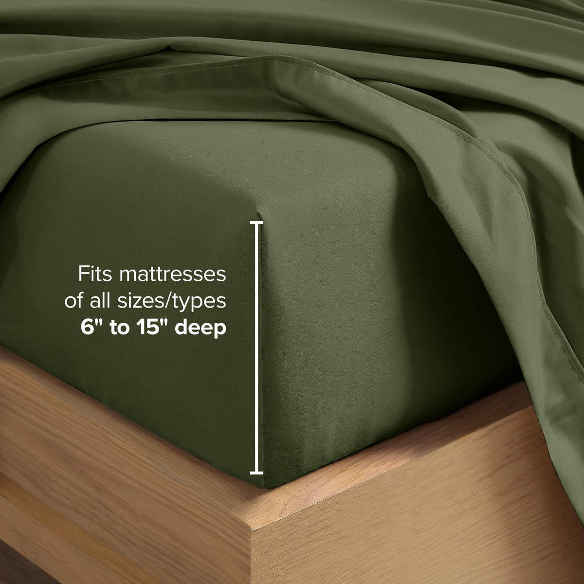 Bare Home elastic-all-around fitted sheet stays in place all night.
