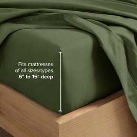 Bare Home elastic-all-around fitted sheet stays in place all night.