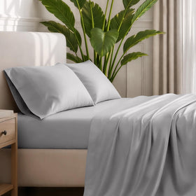 Bare Home queen fitted sheet with elastic edge demonstrates secure all-night fit.