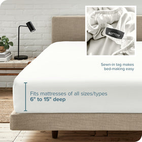 Bare Home fitted sheet machine-wash ready for effortless care