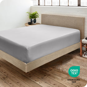 Bare Home queen fitted sheet OEKO-TEX certified for skin-safe use.