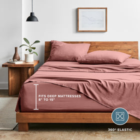 Bare Home Queen Sheet Set 4-piece included: fitted, flat and pillowcases
