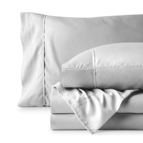 Bare Home Queen Sheet Set Cloud Grey color creates a calm, versatile look