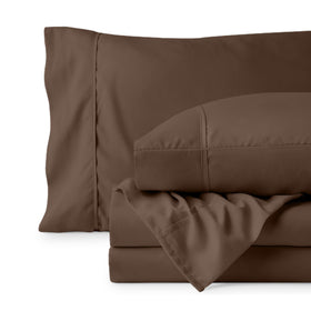 Cocoa color option on Bare Home queen sheet set adding warm bedside vibes.