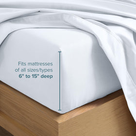 Bare Home deep-pocket 15-inch fitted sheet grips tall mattresses.
